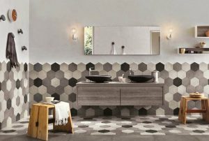 دیزاین فضا با کاشی های 6 ضلعی