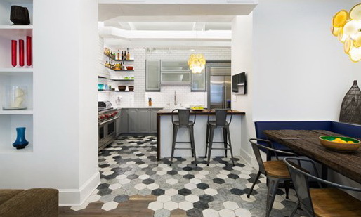 دیزاین فضا با کاشی های 6 ضلعی