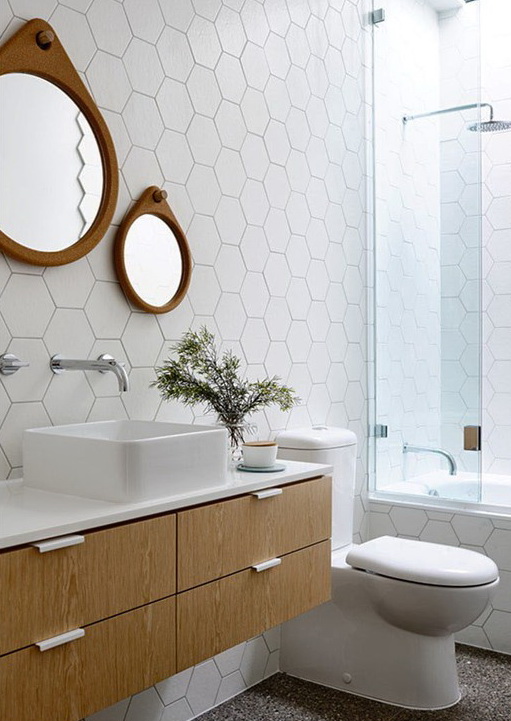 دیزاین فضا با کاشی های 6 ضلعی